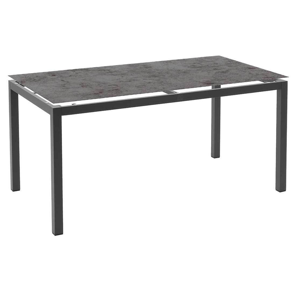 Hagemøbelsett Fly 4 plasser aluminium textilen montert på terrasse