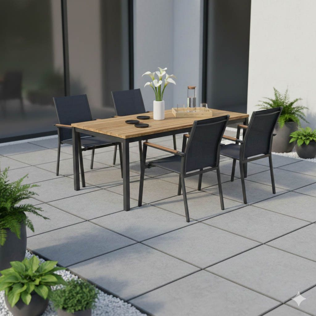 Hagemøbelsett Fly 4 plasser aluminium tekstilene front