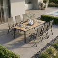 Hagemøbelsett Fly 6 plasser aluminium teak front
