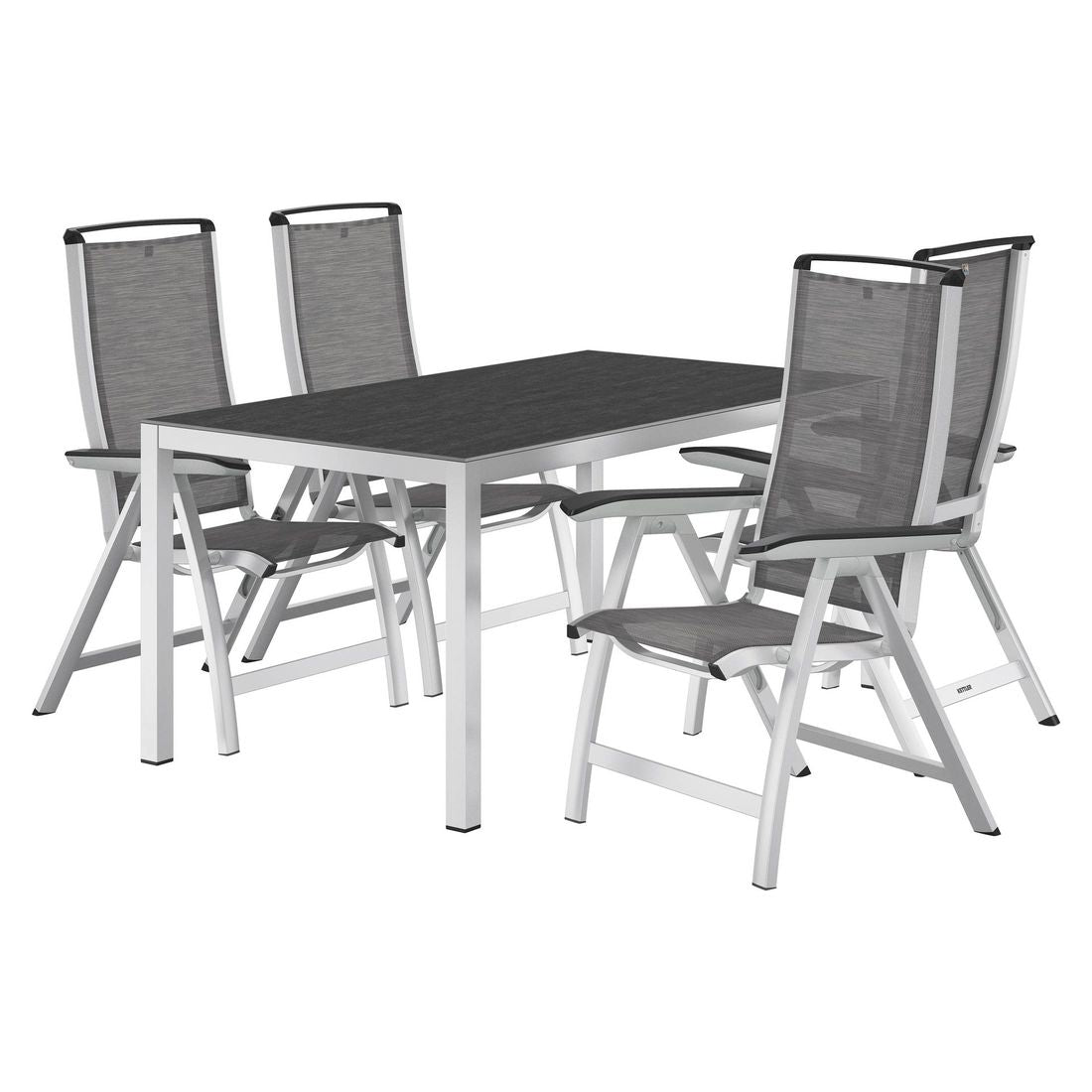Hagemøbelsett Forma II 4 plasser aluminium 160x90 cm bakside