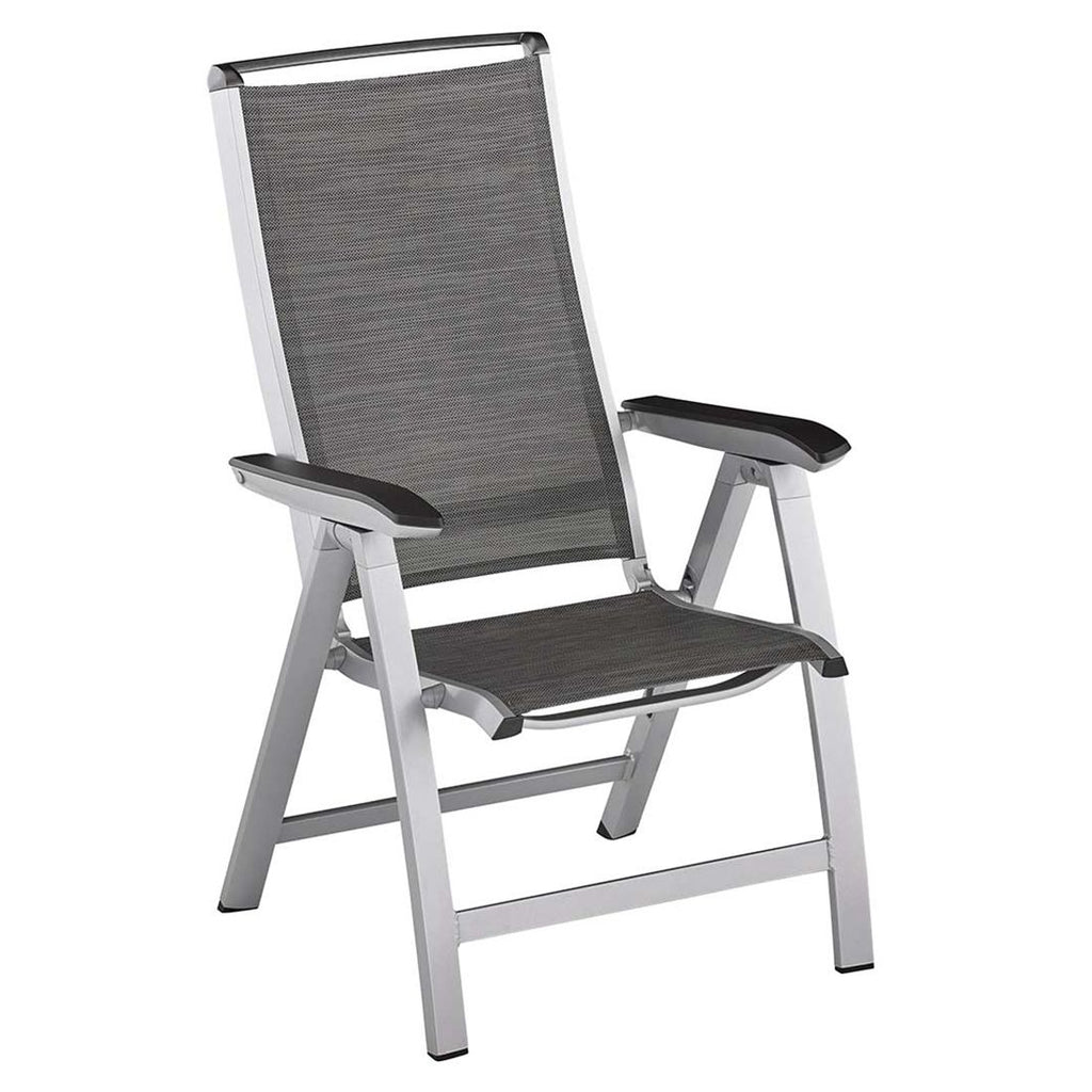 Hagemøbelsett Forma II 4 plasser aluminium montert på terrasse