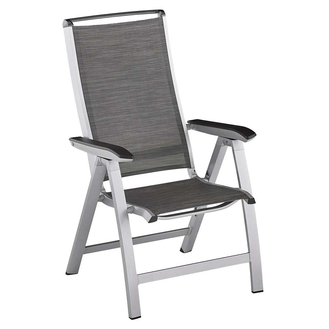 Hagemøbelsett Forma II 4 plasser aluminium montert på terrasse
