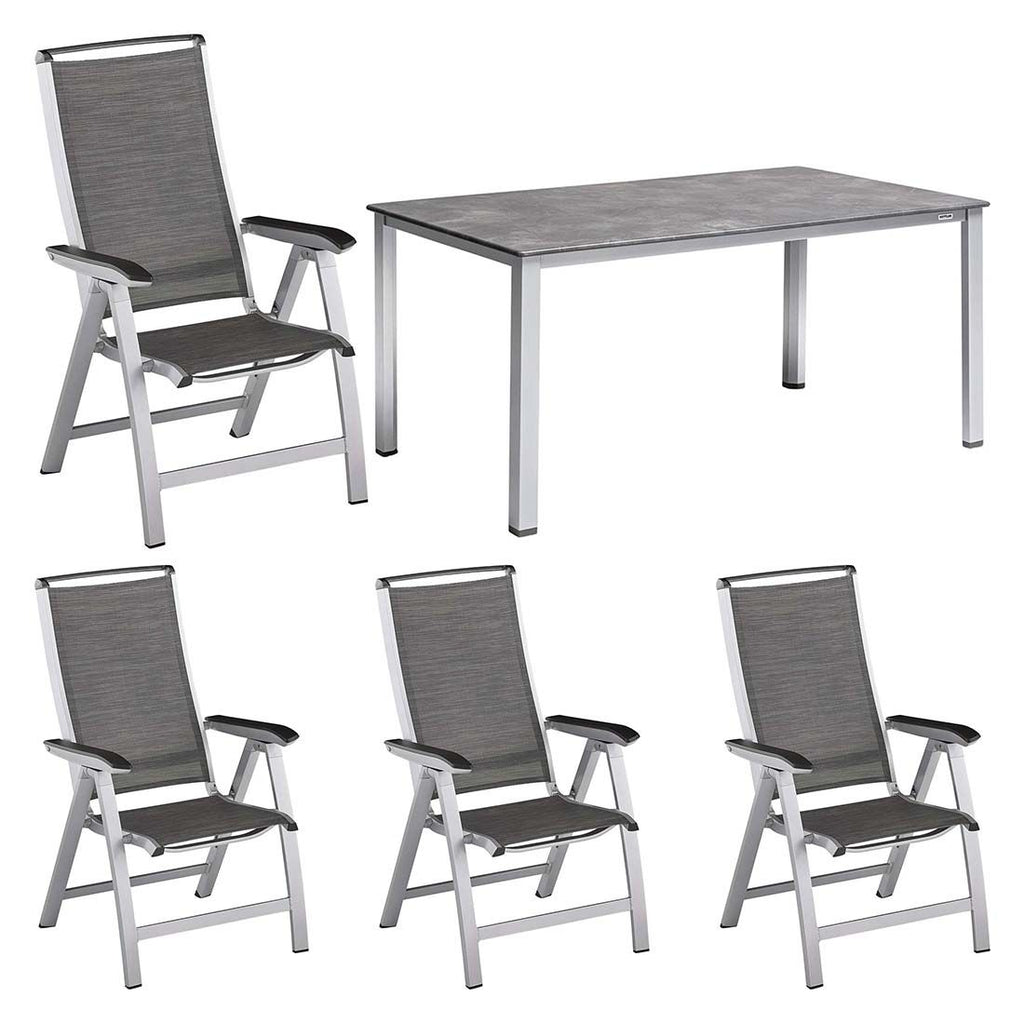 Hagemøbelsett Forma II 4 plasser aluminium front