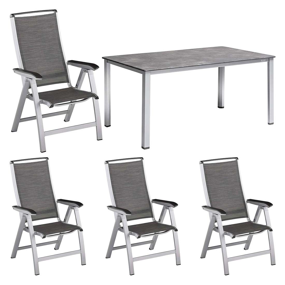 Hagemøbelsett Forma II 4 plasser aluminium front