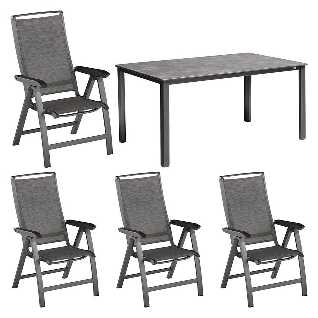 Hagemøbelsett Forma II 4 plasser, regulerbar foran