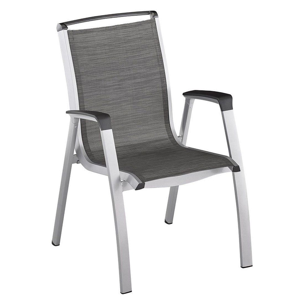 Hagemøbelsett Forma II 6 plasser aluminium 180x90 cm montert på terrasse