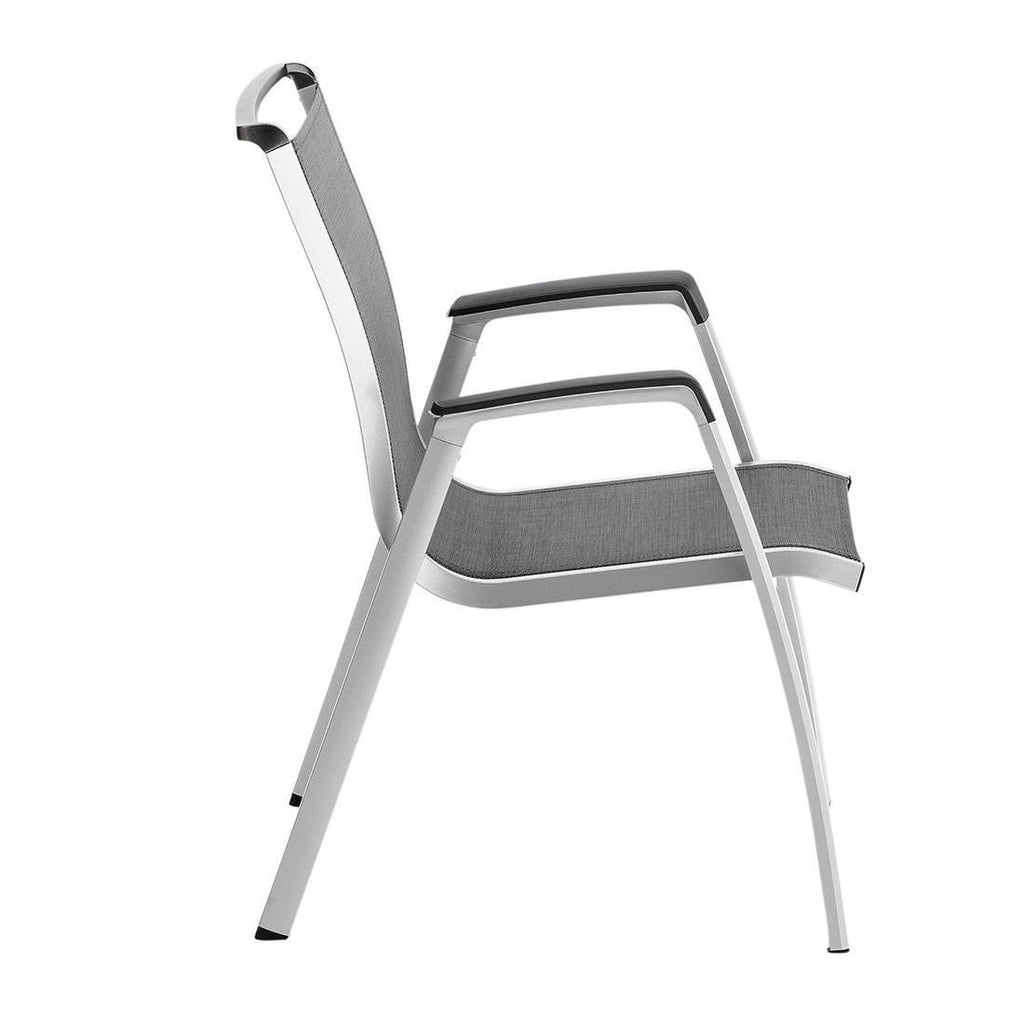 Hagemøbelsett Forma II 6 plasser aluminium 180x90 cm stabelbare stoler