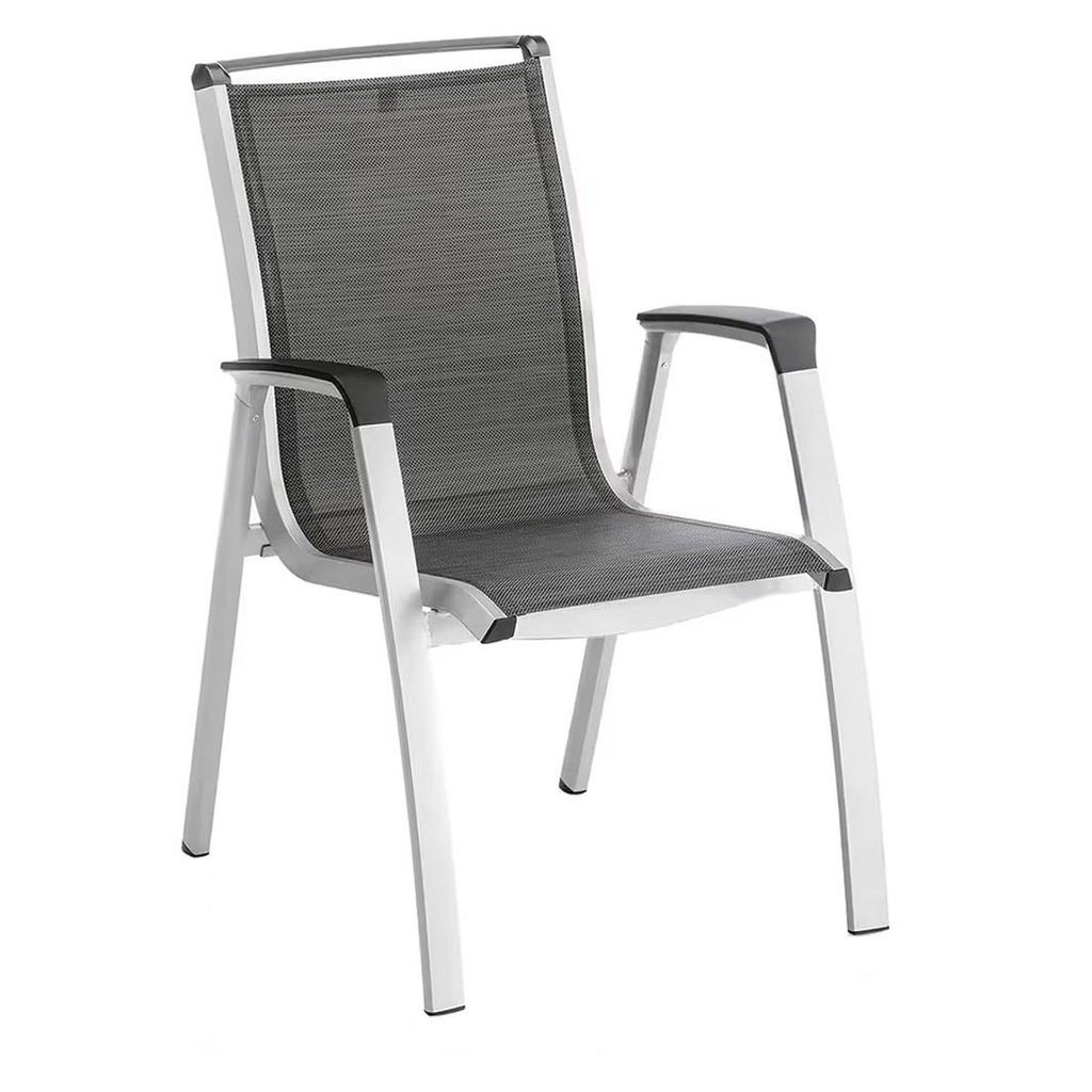 Hagemøbelsett Forma II aluminium/textilen 160x95 cm stablet stol