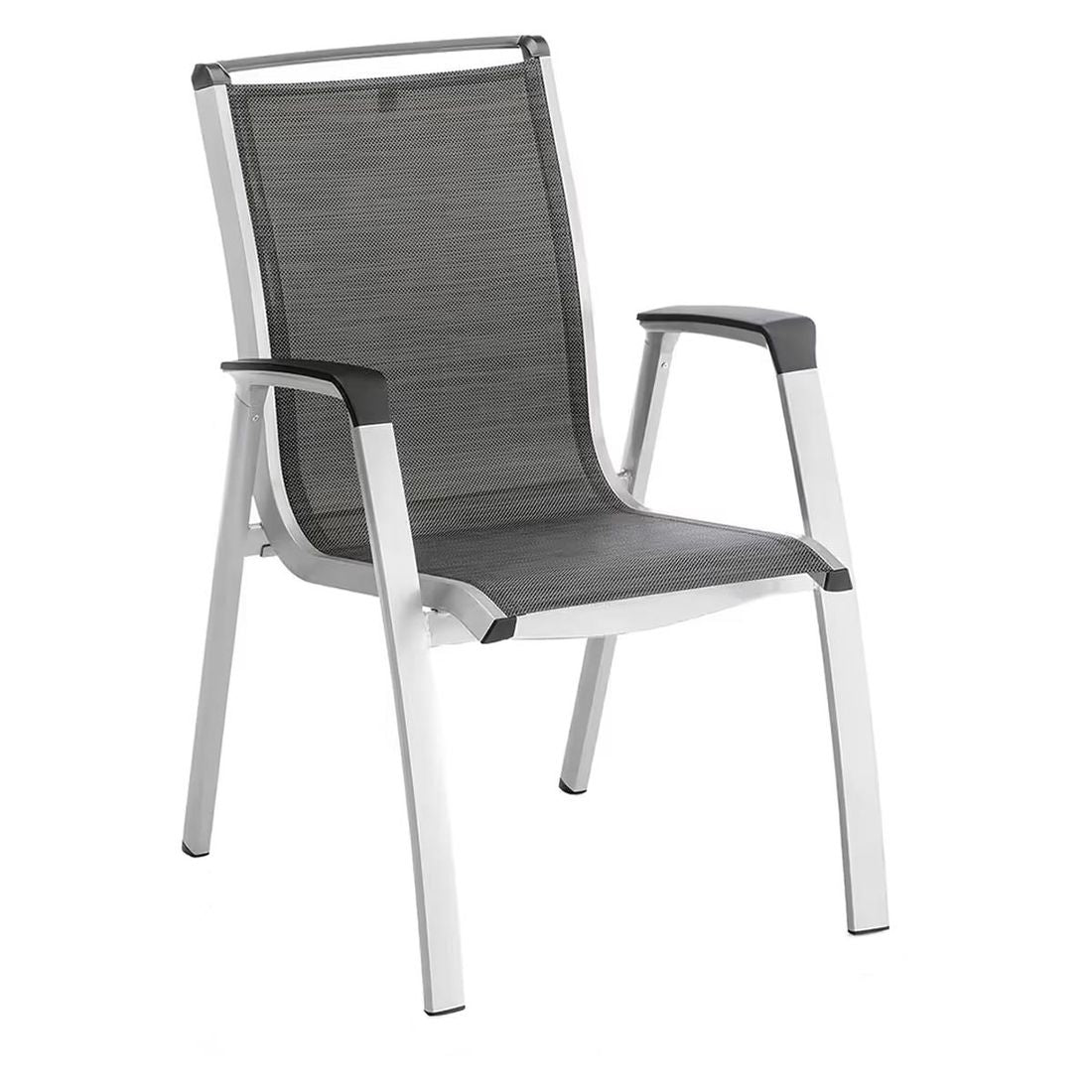 Hagemøbelsett Forma II aluminium/textilen 160x95 cm stablet stol