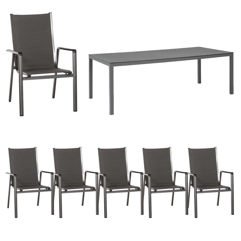 Hagemøbelsett Futosa 6 plasser aluminium forfra