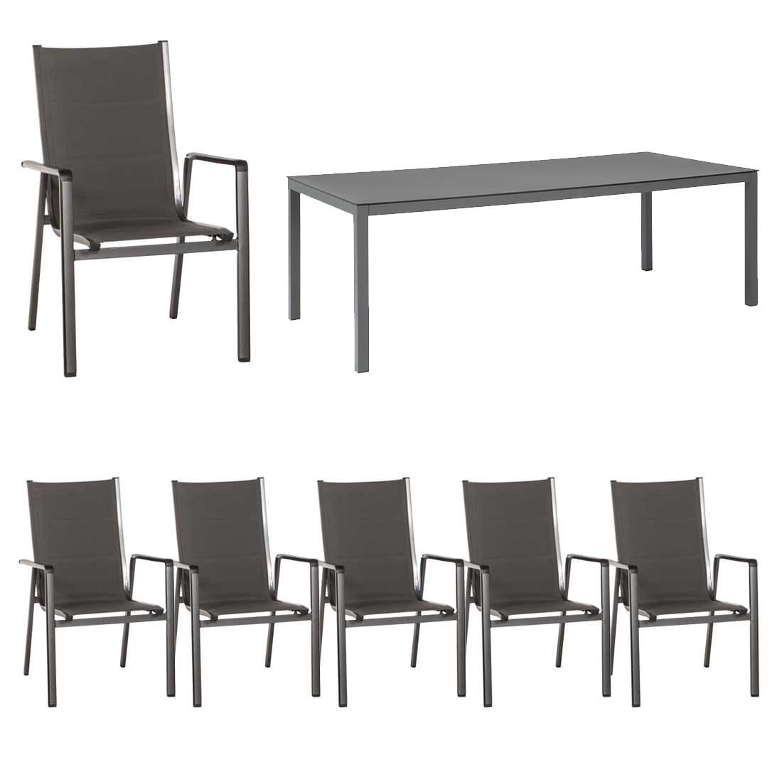 Hagemøbelsett Futosa 6 plasser aluminium forfra