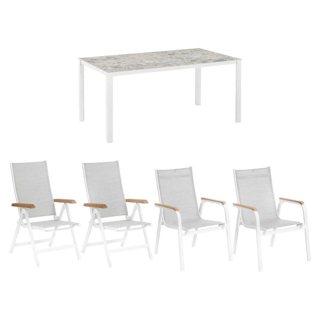 Hagemøbelsett Granada 4 plasser aluminium bakside