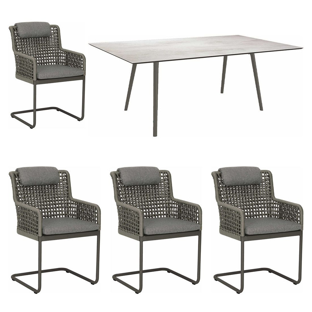 Hagemøbelsett Greta 4 plasser, utestoff 180x100 cm bakside