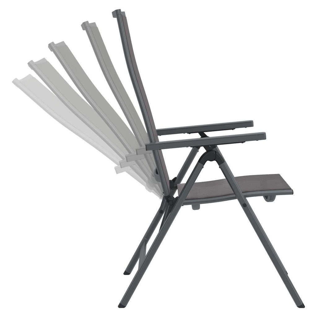 Sammenleggbare stoler på Hagemøbelsett Jacob 6 plasser uttrekkbart aluminium 200/320 cm - OUTLIV