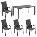 Hagemøbelsett Julia 4 plasser aluminium HPL 160x95 cm - OUTLIV. forfra