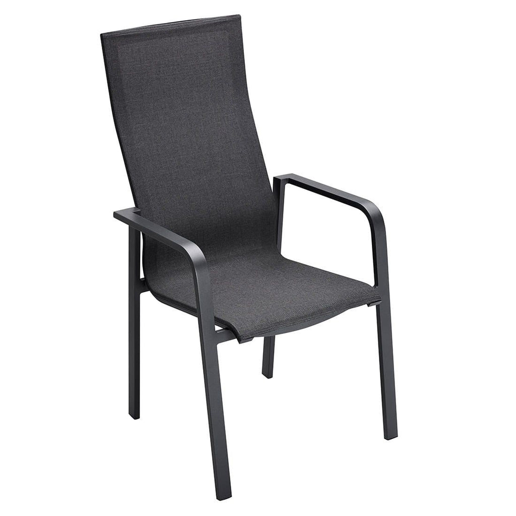 Hagemøbelsett Julia 4 plasser aluminium HPL 160x95 cm - OUTLIV. montert på terrasse