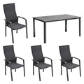 Hagemøbelsett Julia/Cubic 4 plasser aluminium sett forfra