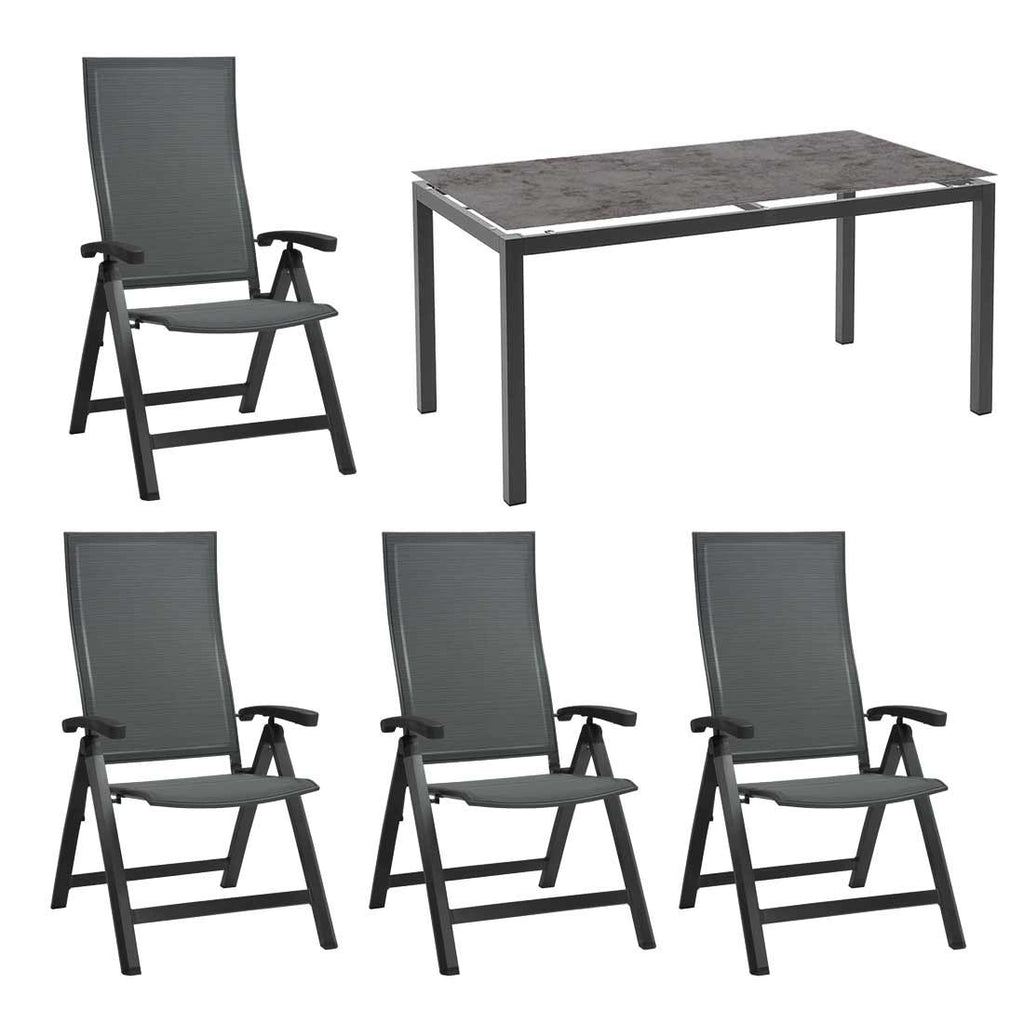 Hagemøbelsett Kari 4 plasser, sammenleggbar front