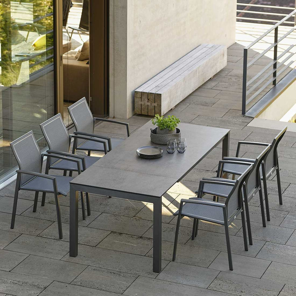 Hagemøbelsett Kari 6 plasser aluminium Silverstar forfra