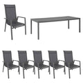 Hagemøbelsett Kedline 6 plasser aluminium forfra