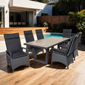 Hagemøbelsett Keramo 6 plasser polyrotting/keramikk 200x100 cm front