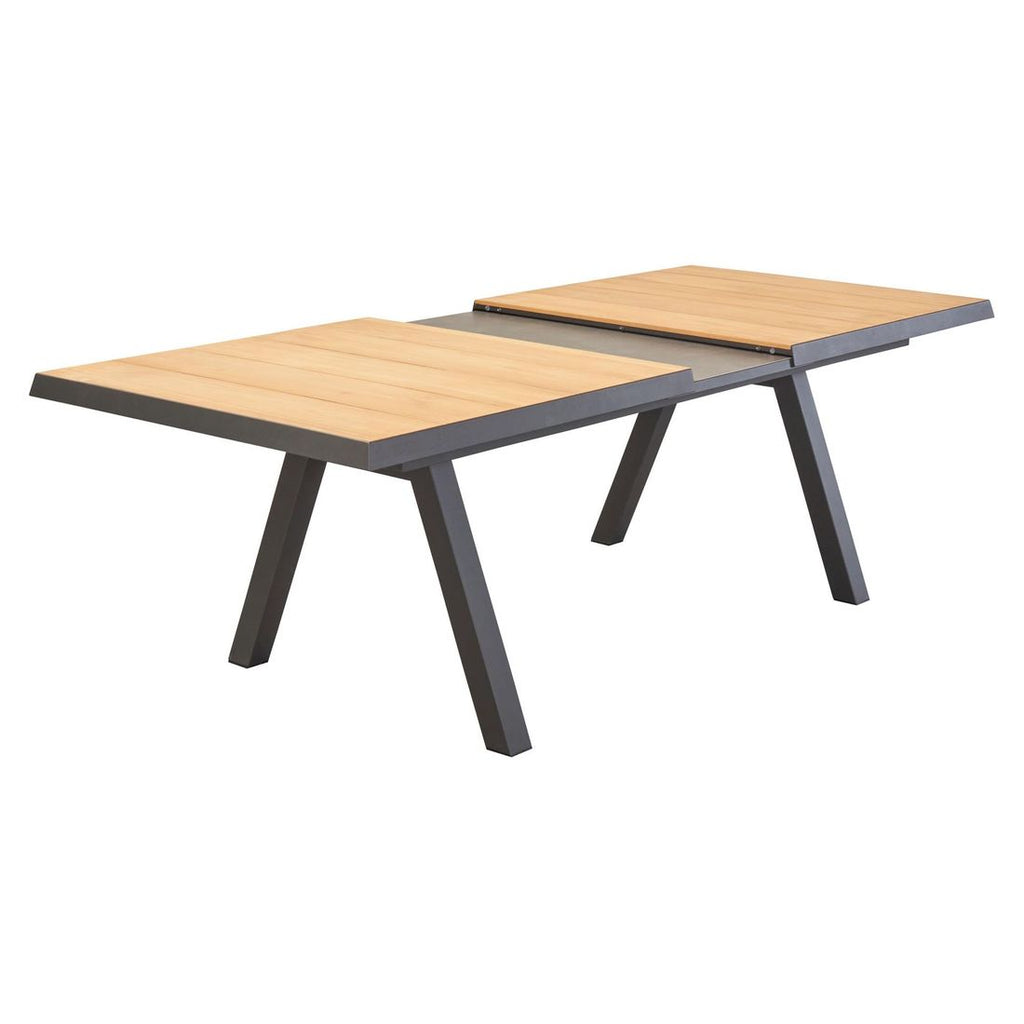 Hagemøbelsett Keramo 7 plasser, aluminium/teak 200/260x100 cm - LC Garden
