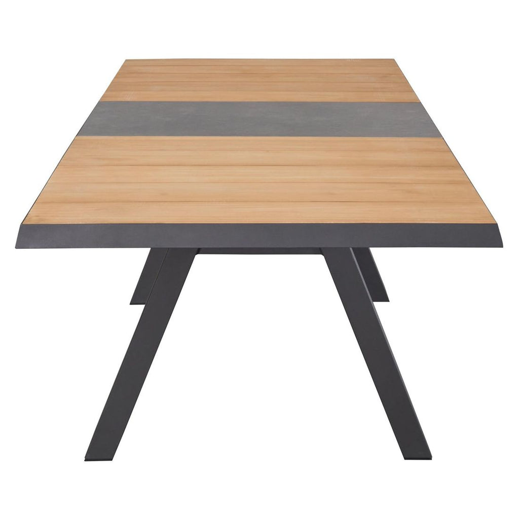 Hagemøbelsett Keramo 7 plasser, aluminium/teak 200/260x100 cm - LC Garden