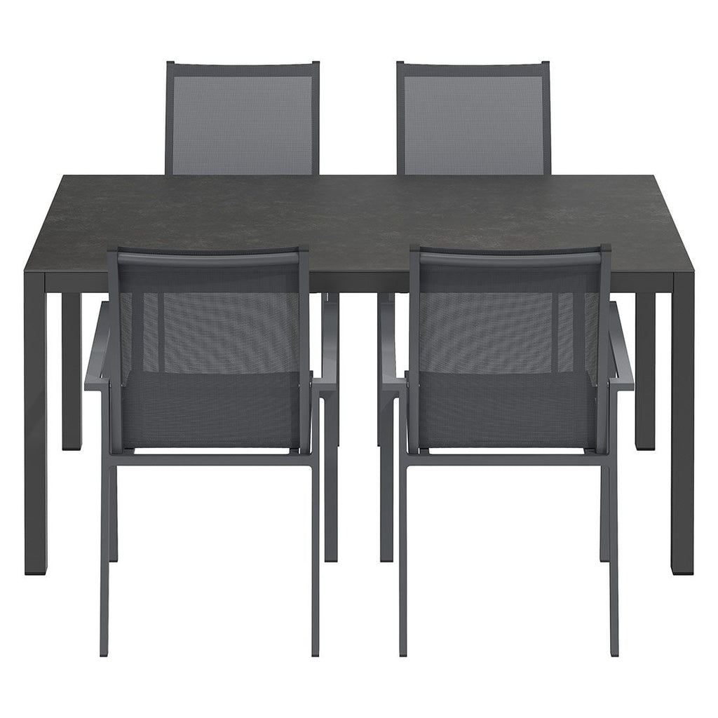 Hagemøbelsett Kobe 4 plasser aluminium 160x90 cm - OUTLIV detalj aluminium