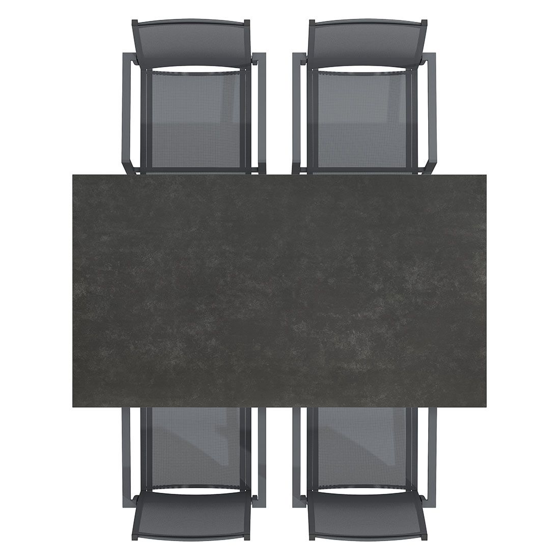 Hagemøbelsett Kobe 4 plasser aluminium 160x90 cm - OUTLIV montert på terrasse