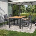 Hagemøbelsett Kobe 4 plasser aluminium/teak forfra