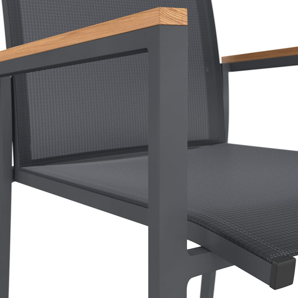 Hagemøbelsett Kobe 4 plasser aluminium/teak 160x90 cm - OUTLIV.