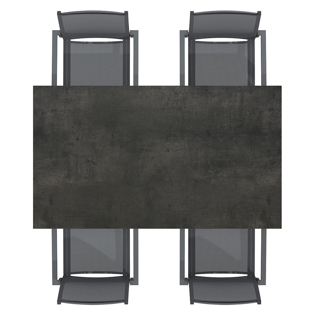 Hagemøbelsett Kobe 4 plasser uttrekkbart HPL 160-267x91 cm - OUTLIV.