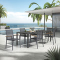 Hagemøbelsett Kobe 6 plasser aluminium keramikk 220x100 cm - OUTLIV forfra