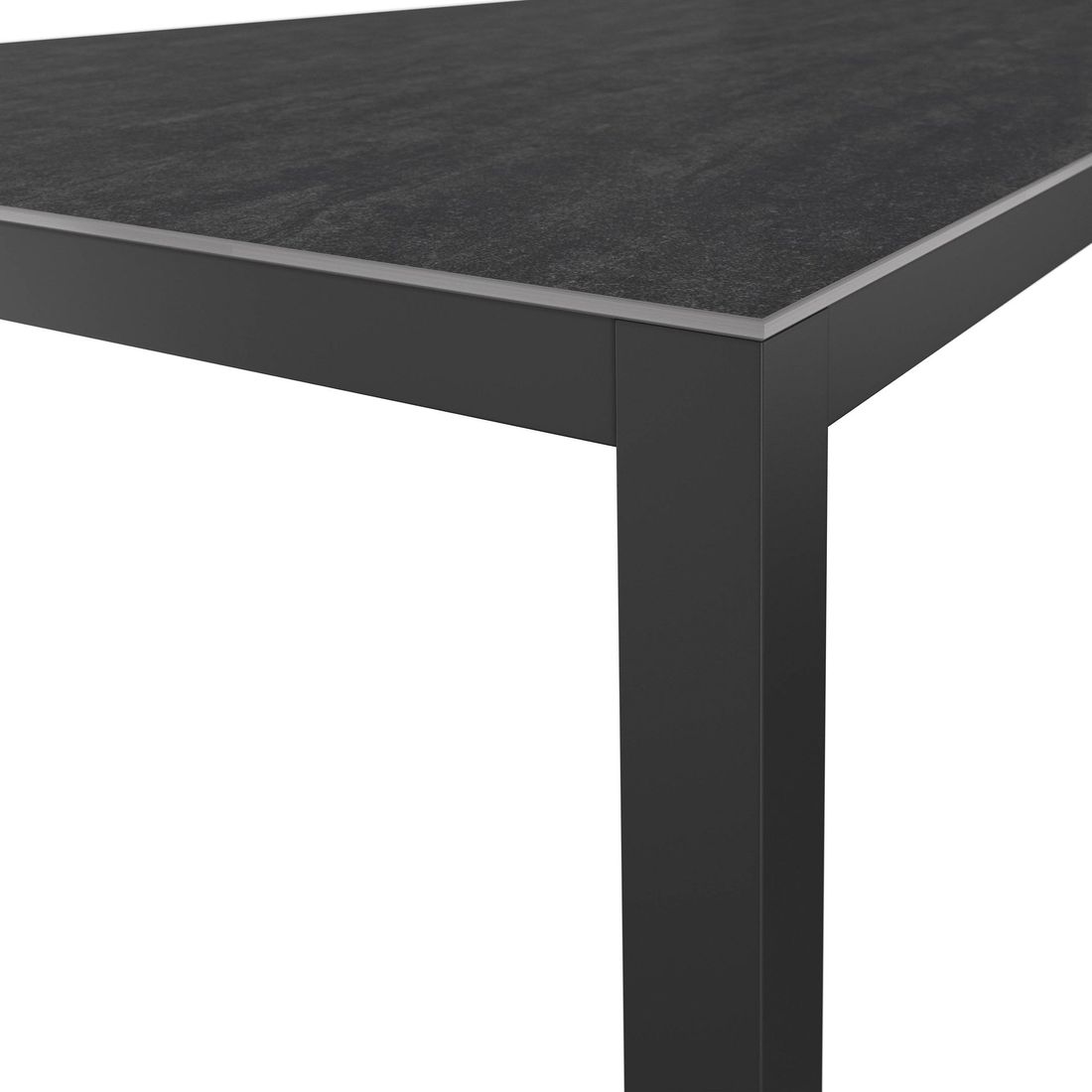 Sidevisning av Hagemøbelsett Kobe 6 plasser aluminium keramikk 220x100 cm - OUTLIV