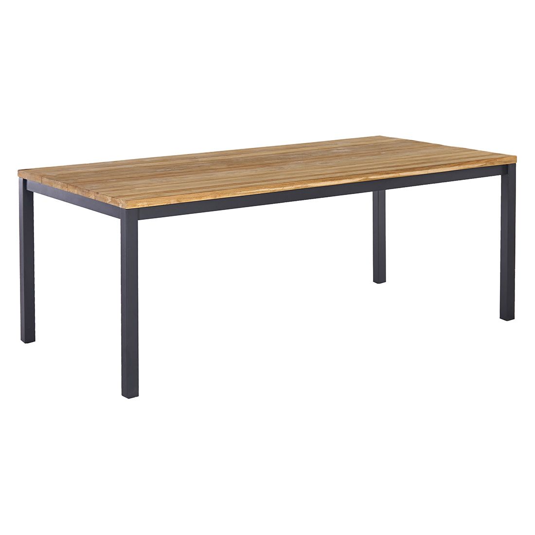 Hagemøbelsett Kobe 6 plasser aluminium teak detalj av bordplate