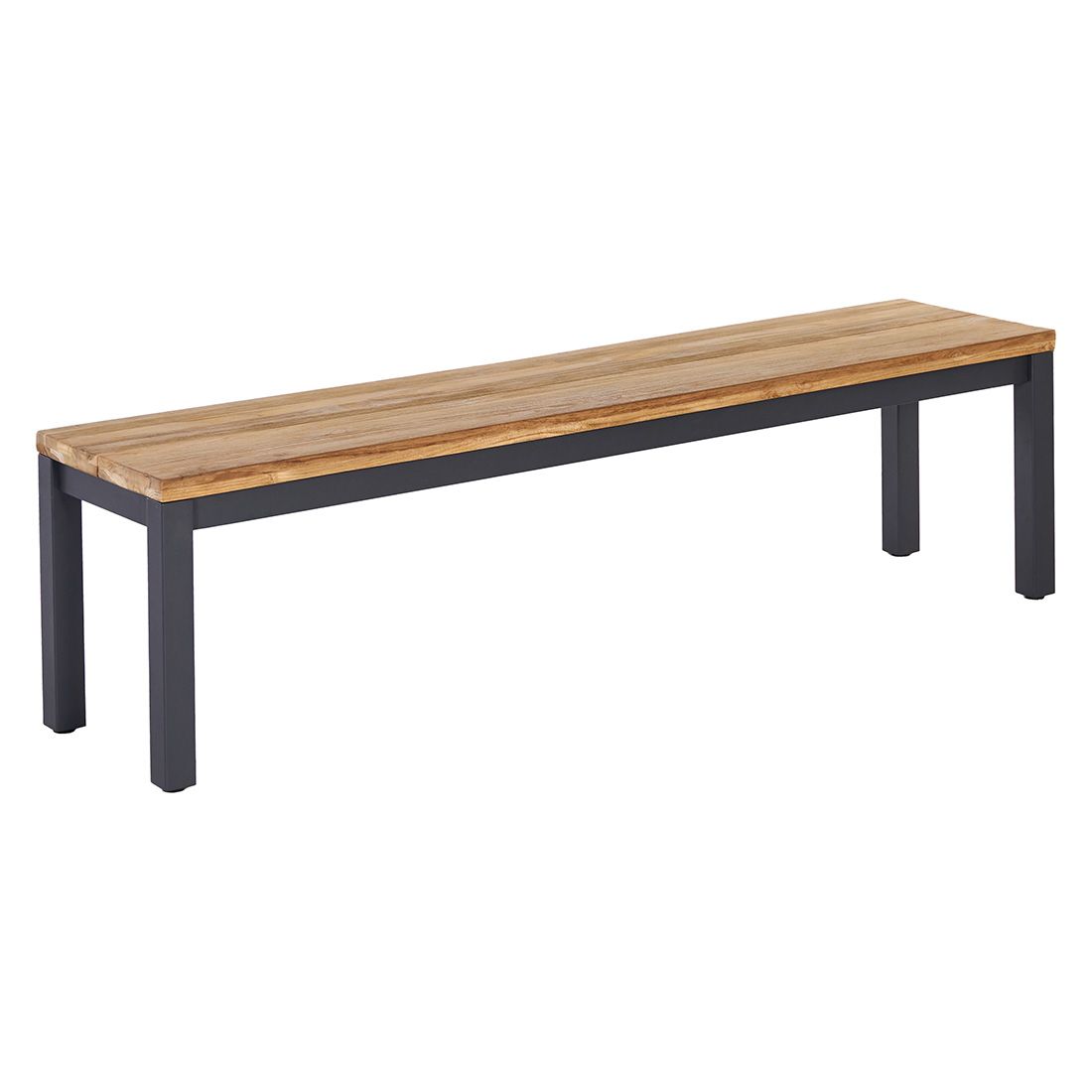 Hagemøbelsett Kobe 6 plasser aluminium teak montert på terrasse