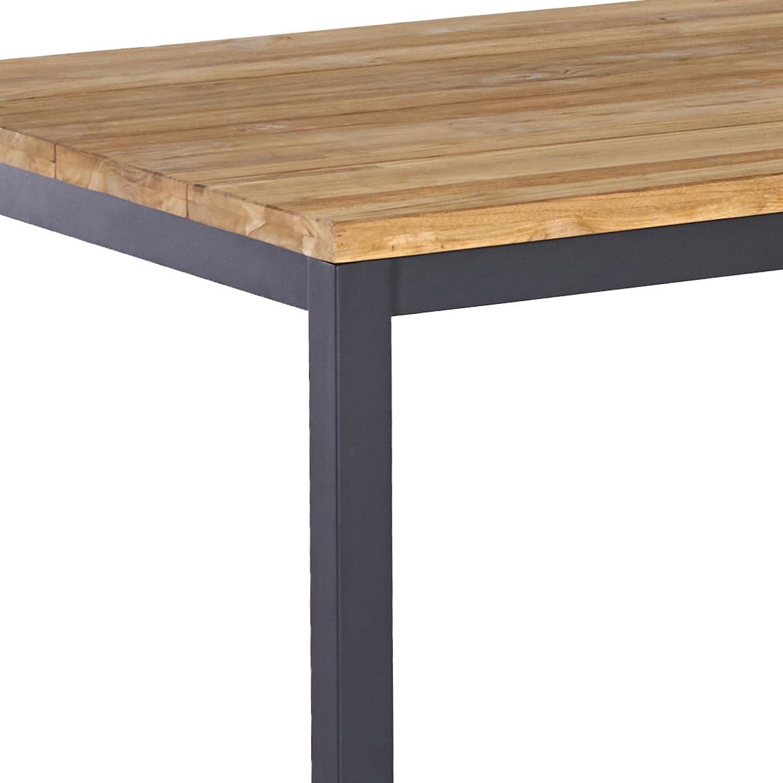 Hagemøbelsett Kobe 6 plasser aluminium teak nærbilde av stol sete