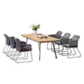 Hagemøbelsett Kubu 6 plasser teak og aluminium forfra