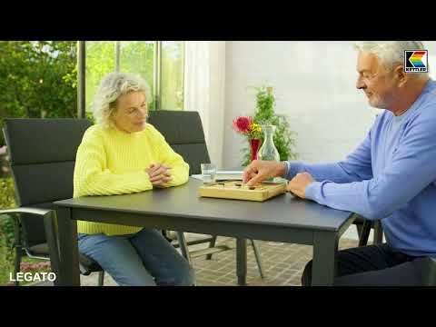 Hagemøbelsett Legato Curve 4 plasser aluminium 160x90 cm - Kettler forfra