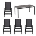 Hagemøbelsett Legato Curve 4 plasser keramikk 160x90 cm forfra