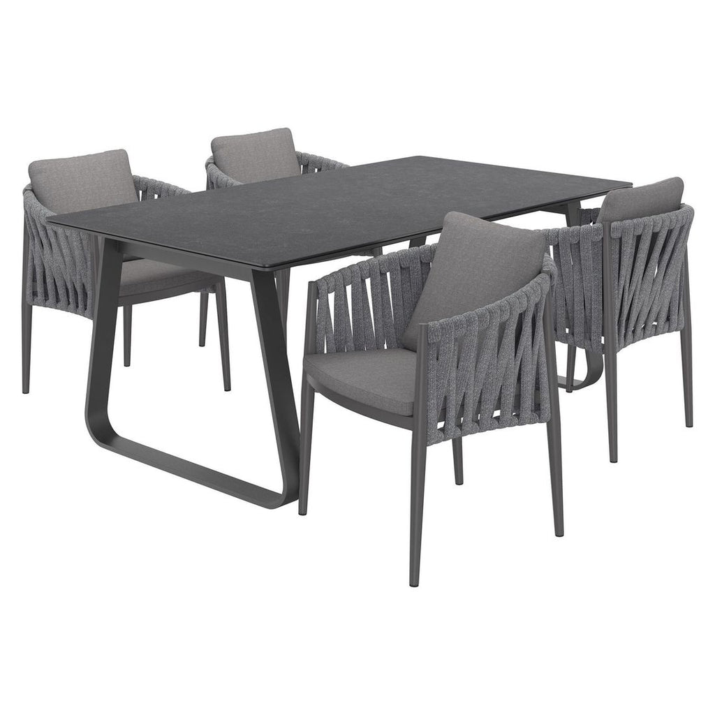 Hagemøbelsett Lena 4 plasser aluminium tau bakside