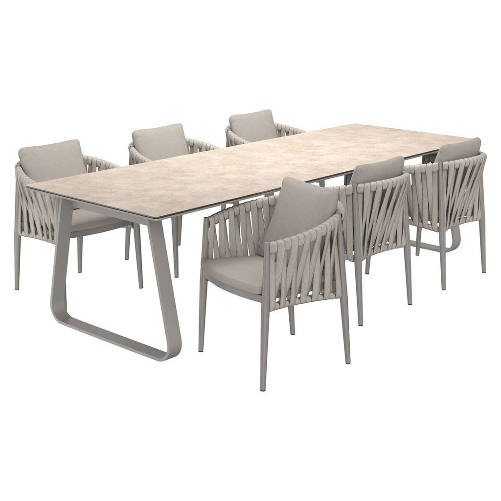 Hagemøbelsett Lena 6 plasser aluminium tau bakside