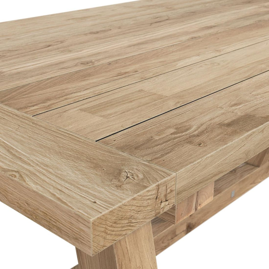 Sideprofil av Hagemøbelsett Lena 6 plasser aluminium teak