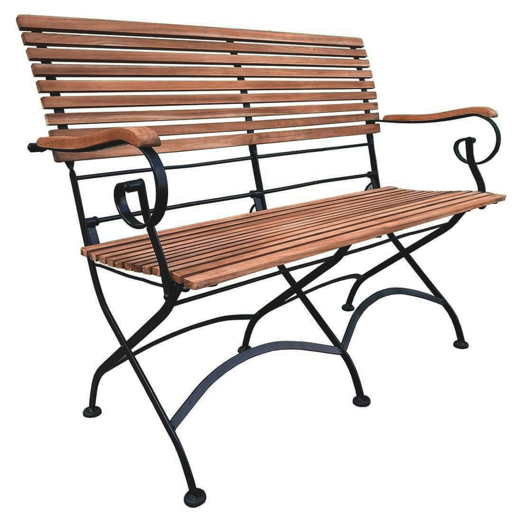 Hagemøbelsett Lindau 4 plasser, stål/teak bakside