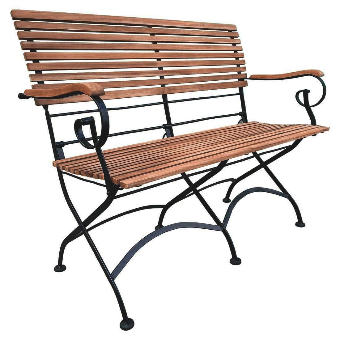 Hagemøbelsett Lindau 4 plasser, stål/teak bakside