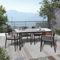 Hagemøbelsett Lorenzo 4 plasser aluminium 160x90 cm - OUTLIV forfra