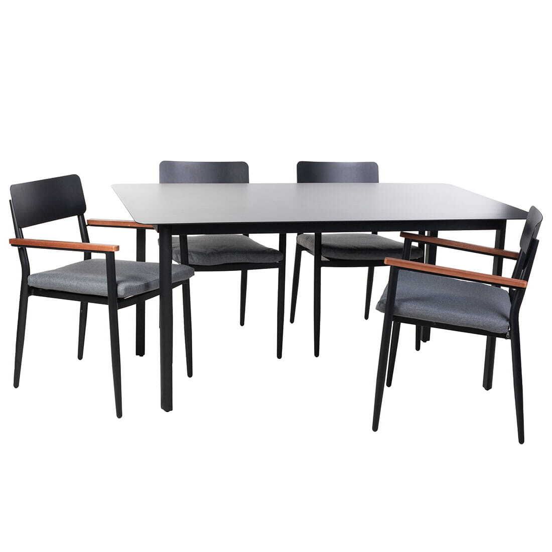 Hagemøbelsett Lorenzo 4 plasser aluminium 160x90 cm - OUTLIV bakside