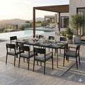 Hagemøbelsett Lorenzo XL 8 plasser 220x100 cm aluminium forfra