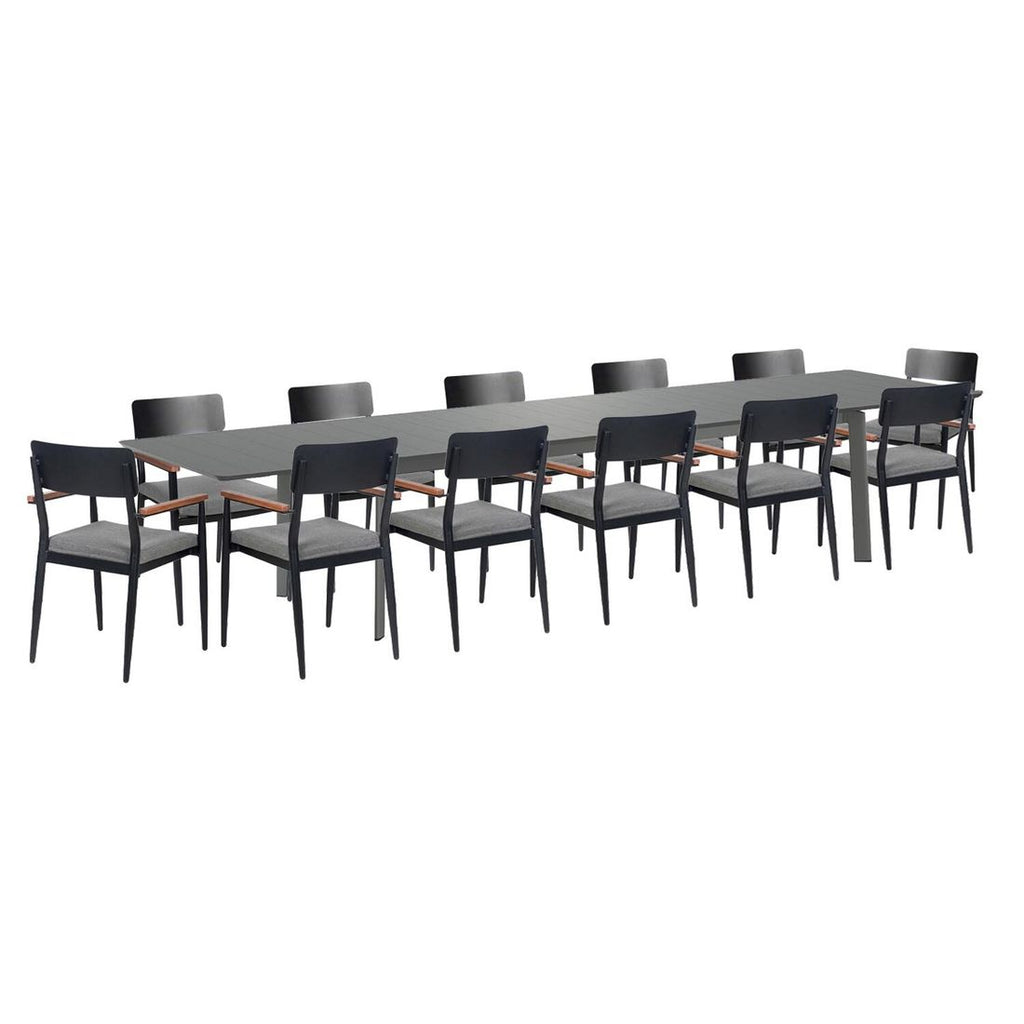 Hagemøbelsett Lorenzo XXL 12 plasser, aluminium - OUTLIV bakside