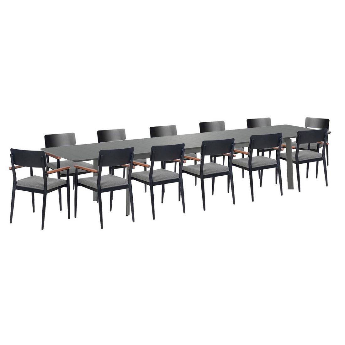 Hagemøbelsett Lorenzo XXL 12 plasser, aluminium - OUTLIV bakside